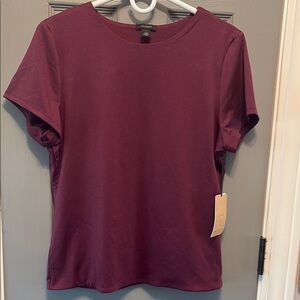 Halogen Red Short Sleeve T-Shirt 
Polyester and spandex size 1 Grape Wine